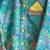 Aqua blue printed cotton silk father son kurta combo set