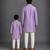 Purple embroidered cotton silk father son kurta combo set