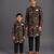 Black embroidered cotton silk father son bandhgala combo set