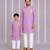 Lavender floral printed cotton silk father son kurta combo set
