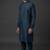 Navy blue silk kurta set for men's