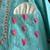 Aqua blue printed cotton silk father son kurta combo set
