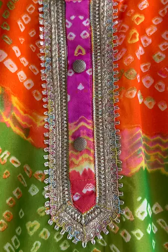 Multicolor printed cotton silk father son kurta combo set