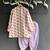 Off white purple printed cotton silk father son dhoti kurta combo set