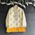 Off white yellow floral printed cotton silk father son kurta combo set