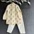 Off white yellow floral printed cotton silk father son kurta combo set