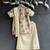 Off white printed cotton silk father son mundu combo set