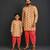 Gold printed cotton silk father son dhoti kurta combo set