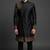 Black silk indo sherwani set for men's