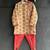 Gold printed cotton silk father son dhoti kurta combo set