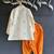 Ivory white printed cotton silk father son dhoti kurta combo set