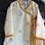 Ivory white printed cotton silk father son dhoti kurta combo set