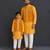 Mustard yellow woven cotton silk father son kurta combo set