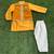 Mustard yellow woven cotton silk father son kurta combo set