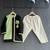 Mint green black embroidered cotton silk father son kurta combo set