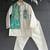 Off white teal printed cotton silk father son kurta combo set