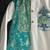 Off white teal printed cotton silk father son kurta combo set