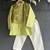 Lime green embroidered cotton silk father son kurta combo set