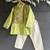 Lime green embroidered cotton silk father son kurta combo set