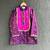 Magenta purple embroidered cotton silk father son kurta combo set