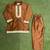 Copper brown embroidered cotton silk father son kurta combo set