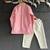 Baby pink embroidered cotton silk father son kurta combo set