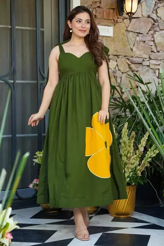 Printed Flared Partywear Designer Rayon Slub Gown