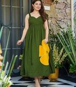 Printed Flared Partywear Designer Rayon Slub Gown