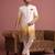 Men multicolor embroidered satin indo western for men
