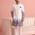 Men multicolor embroidered satin indo western for men