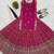Rani pink embroidery chinnon silk blend  sharara suit set