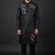 Black silk kurta set for men's