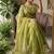 Olive Color beads and sequence work sartin saree