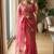 Pink Color beads and sequence work sartin saree