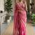 Pink Color beads and sequence work sartin saree