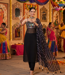 Black mirror work navratri dress for women