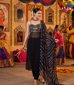 Black mirror work navratri dress for women