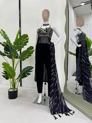 Black mirror work navratri dress for women 4
