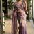 Purple Color beads and sequence work sartin saree