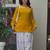 Women's mustard yellow kurta farshi salwar set with dupatta