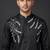 Black silk kurta set for men's