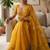 Yellow Color beads and sequence work sartin saree