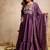 Women's purple embroidered anarkali gown set with dupatta