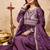 Women's purple embroidered anarkali gown set with dupatta