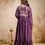 Women's purple embroidered anarkali gown set with dupatta