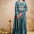Women's teal blue embroidered anarkali gown set with dupatta