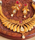 Awesome 1 gram gold -real kundan designer bridal necklace set