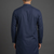 Navy blue silk kurta set for men's
