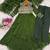 Women's mehndi green embroidered anarkali kurta set with palazzo & dupatta