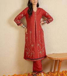Women Ethnic Motifs Embroidered Regular Thread Work Kurta with Trousers